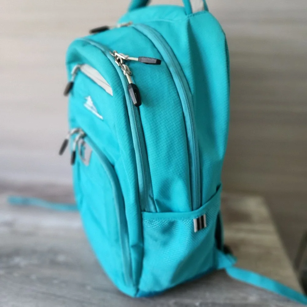 High Sierra Ripstop Multi-Compartment Backpack Turquoise Teal Reflective Bag